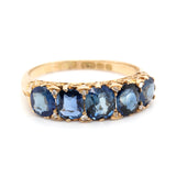 Victorian Natural Sapphire Five Stone Ring-Charlotte Sayers Antique Jewellery