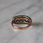 Victorian Old Cut Diamond 3 Row Ring-Charlotte Sayers Antique Jewellery