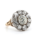 Victorian Old Cut Diamond Cluster Ring-Charlotte Sayers Antique Jewellery