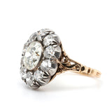 Victorian Old Cut Diamond Cluster Ring-Charlotte Sayers Antique Jewellery