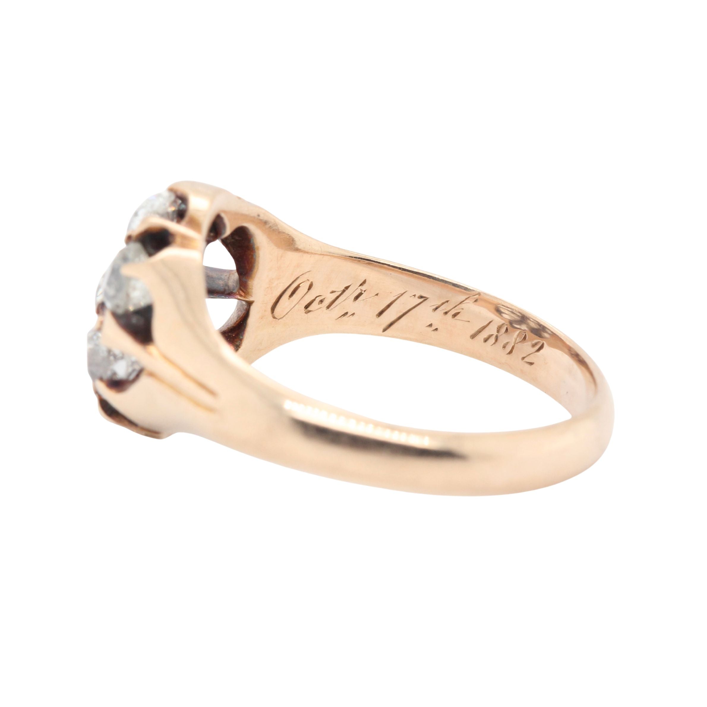 Victorian Old Cut Diamond Cluster Ring-Charlotte Sayers Antique Jewellery