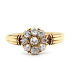 Victorian Old Cut Diamond Cluster Ring-Charlotte Sayers Antique Jewellery