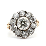 Victorian Old Cut Diamond Cluster Ring-Charlotte Sayers Antique Jewellery