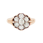 Victorian Old Cut Diamond Cluster Ring-Charlotte Sayers Antique Jewellery