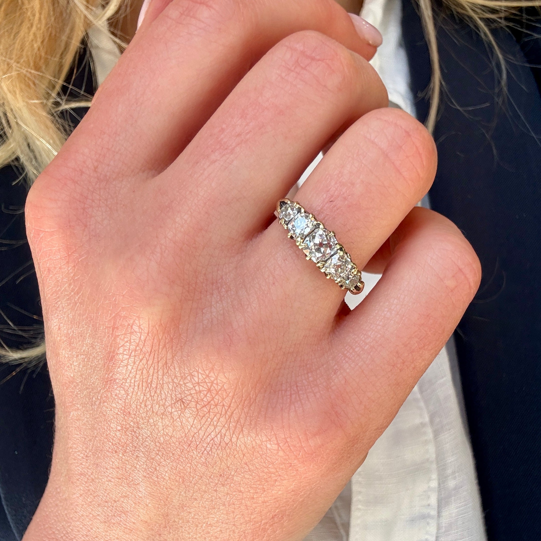 Victorian Old Cut Diamond Ring-Charlotte Sayers Antique Jewellery