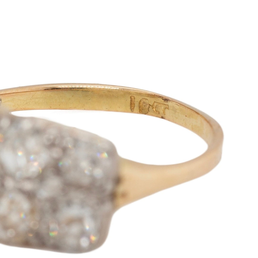 Victorian Old Cut Two Row Diamond Ring-Charlotte Sayers Antique Jewellery