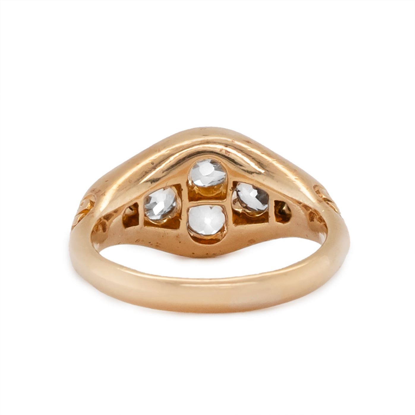 Victorian Old European Cut Chunky Ring-Charlotte Sayers Antique Jewellery