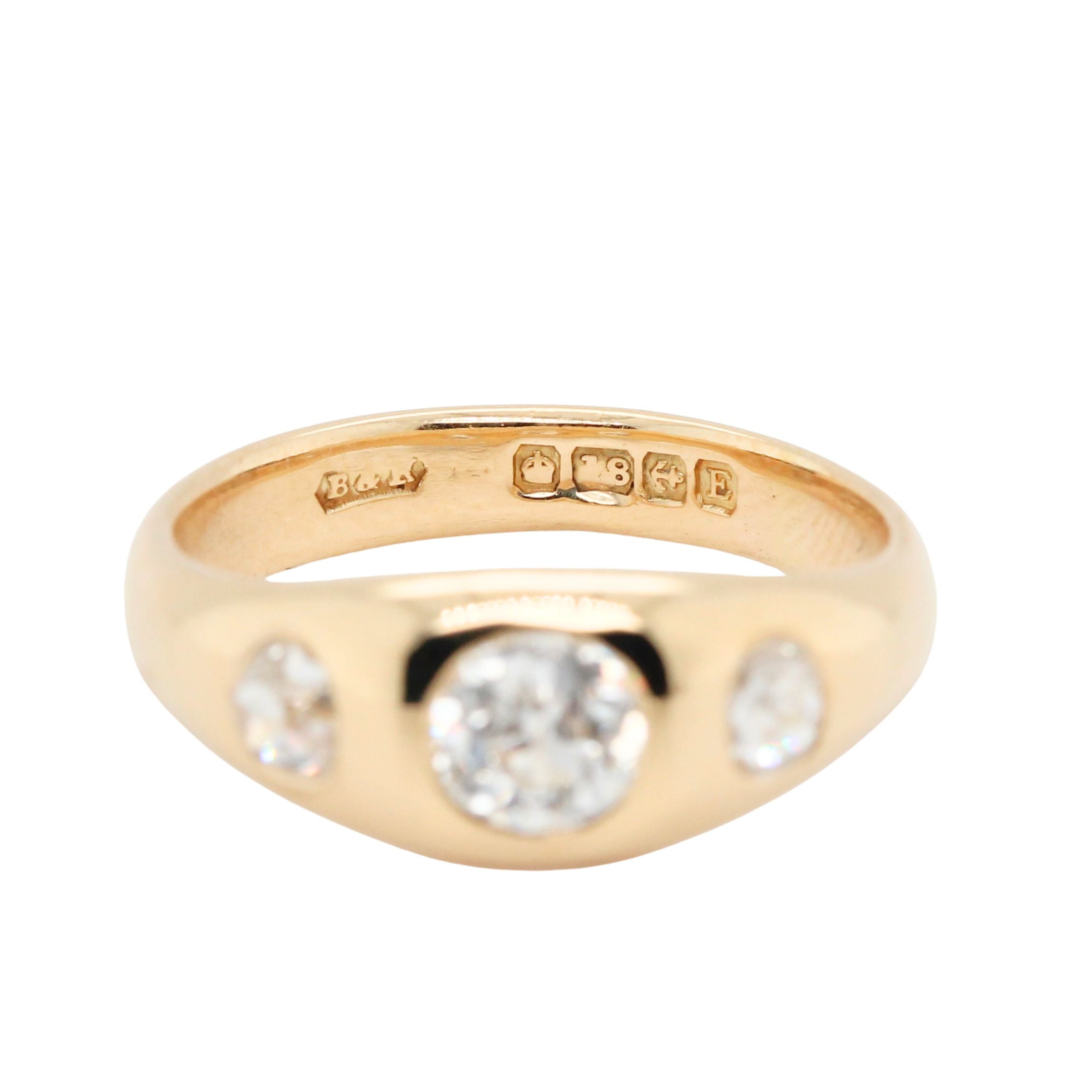 Victorian Old European Cut Diamond Gypsy Ring-Charlotte Sayers Antique Jewellery