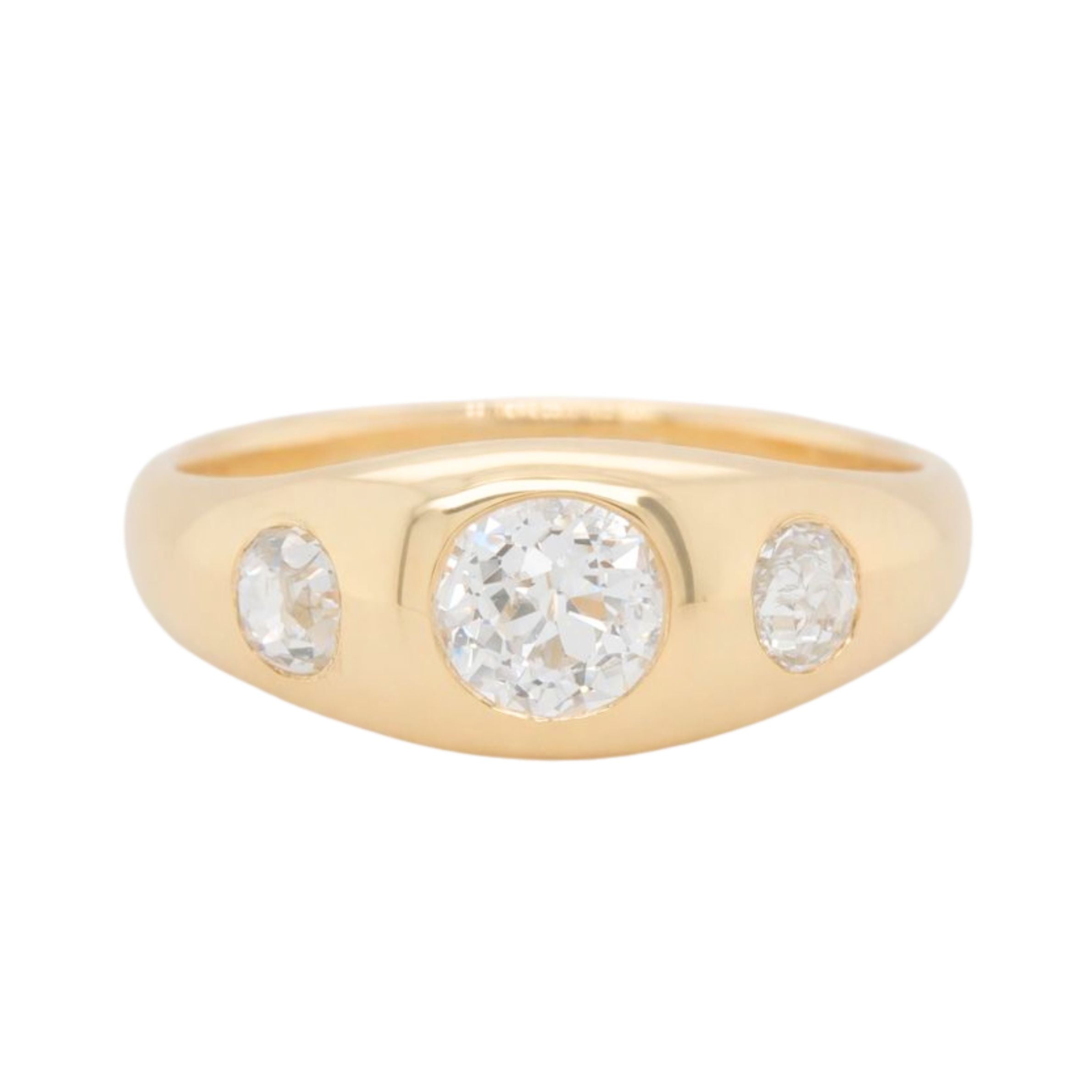 Victorian Old European Cut Diamond Gypsy Ring-Charlotte Sayers Antique Jewellery