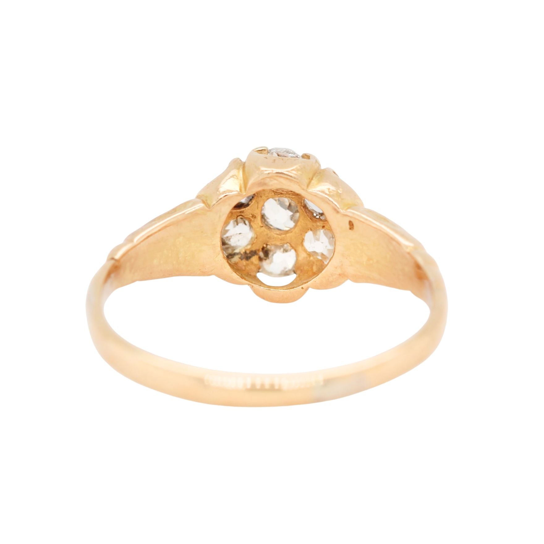 Victorian Old Mine Cut Diamond Cluster Ring-Charlotte Sayers Antique Jewellery