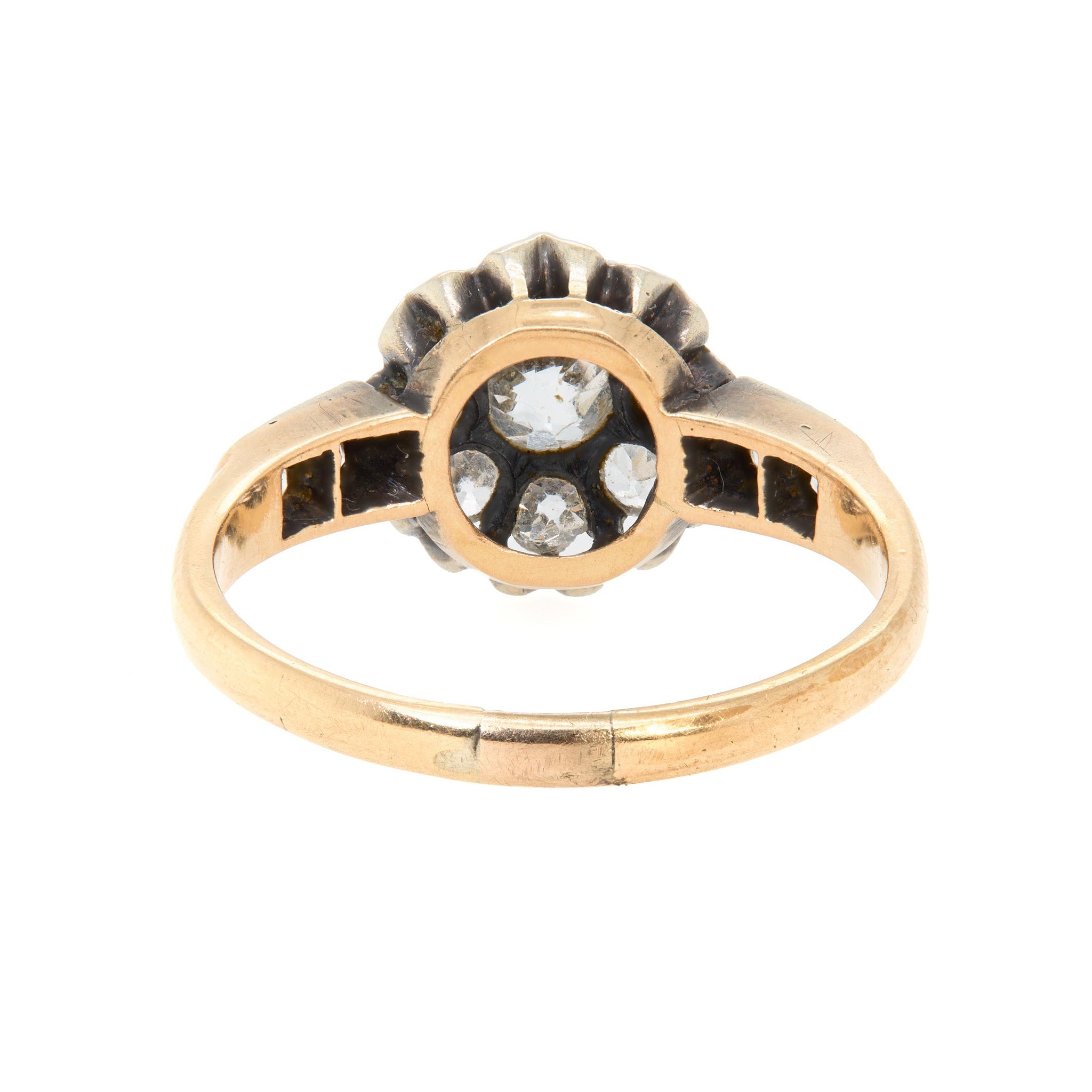 Victorian Old Mine Cut Diamond Cluster Ring-Charlotte Sayers Antique Jewellery