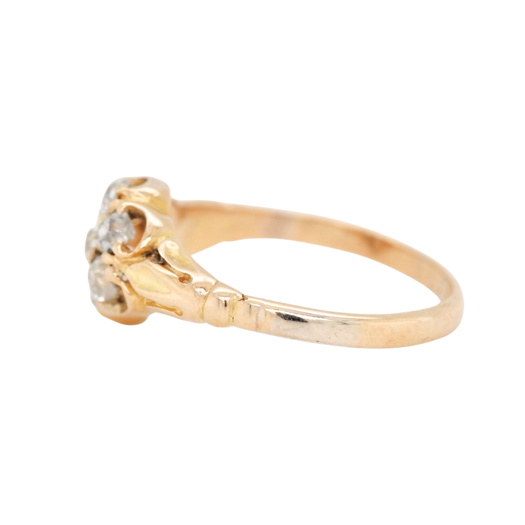 Victorian Old Mine Cut Diamond Cluster Ring-Charlotte Sayers Antique Jewellery