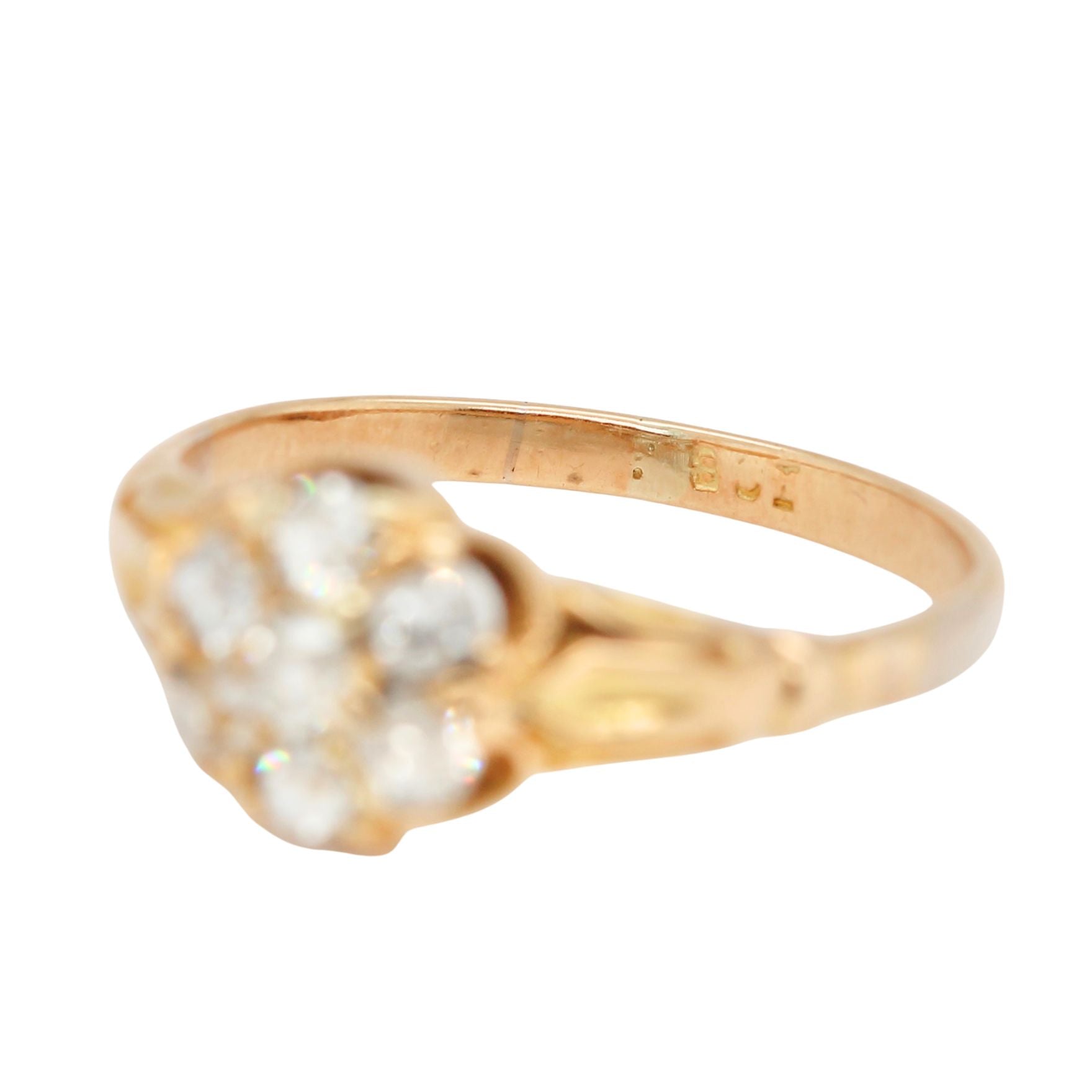 Victorian Old Mine Cut Diamond Cluster Ring-Charlotte Sayers Antique Jewellery