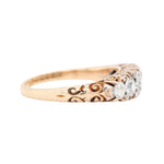 Victorian Old Mine Cut Diamond Five Stone Ring-Charlotte Sayers Antique Jewellery
