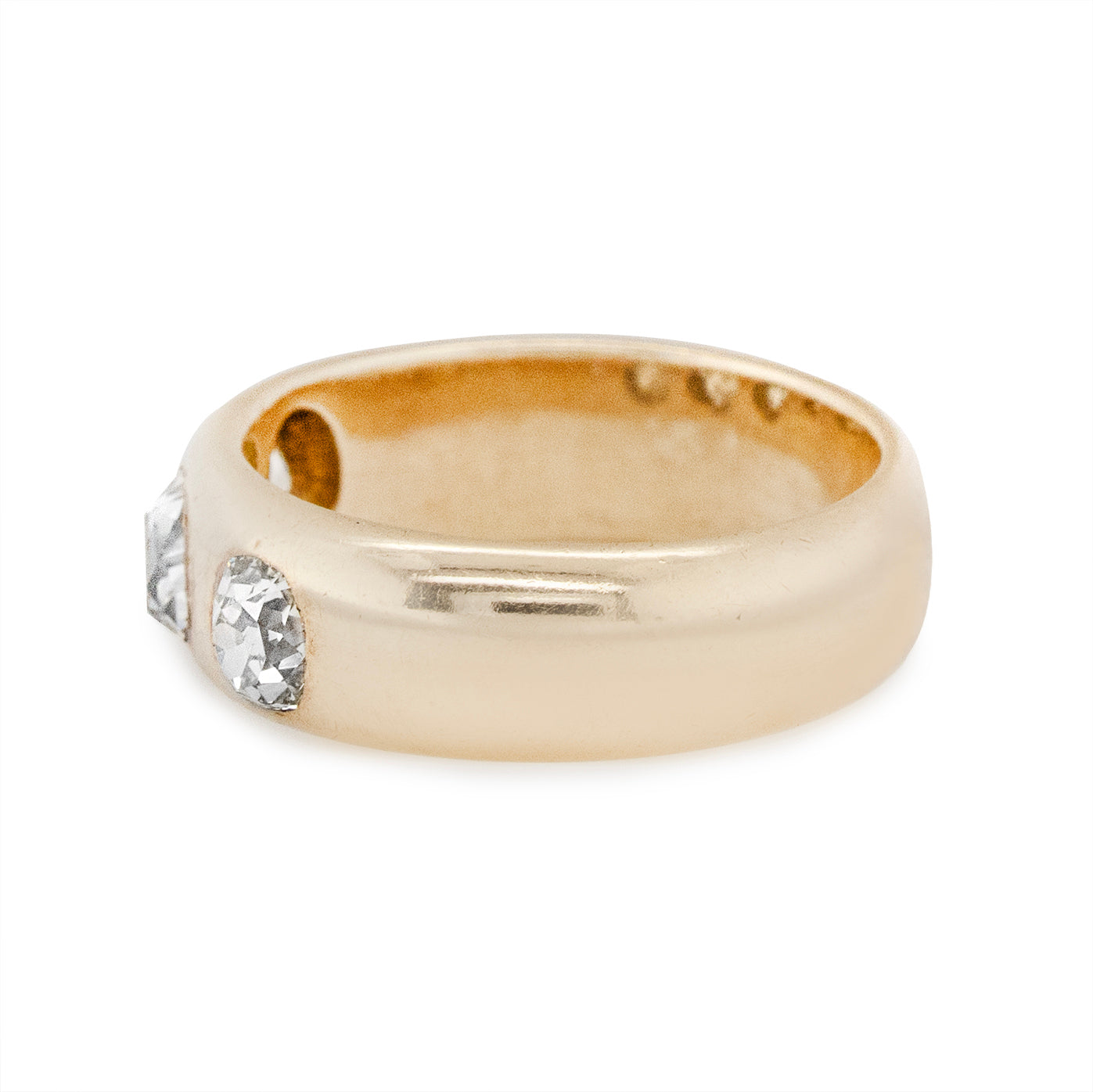 Victorian Old Mine Cut Diamond Gypsy Ring-Charlotte Sayers Antique Jewellery
