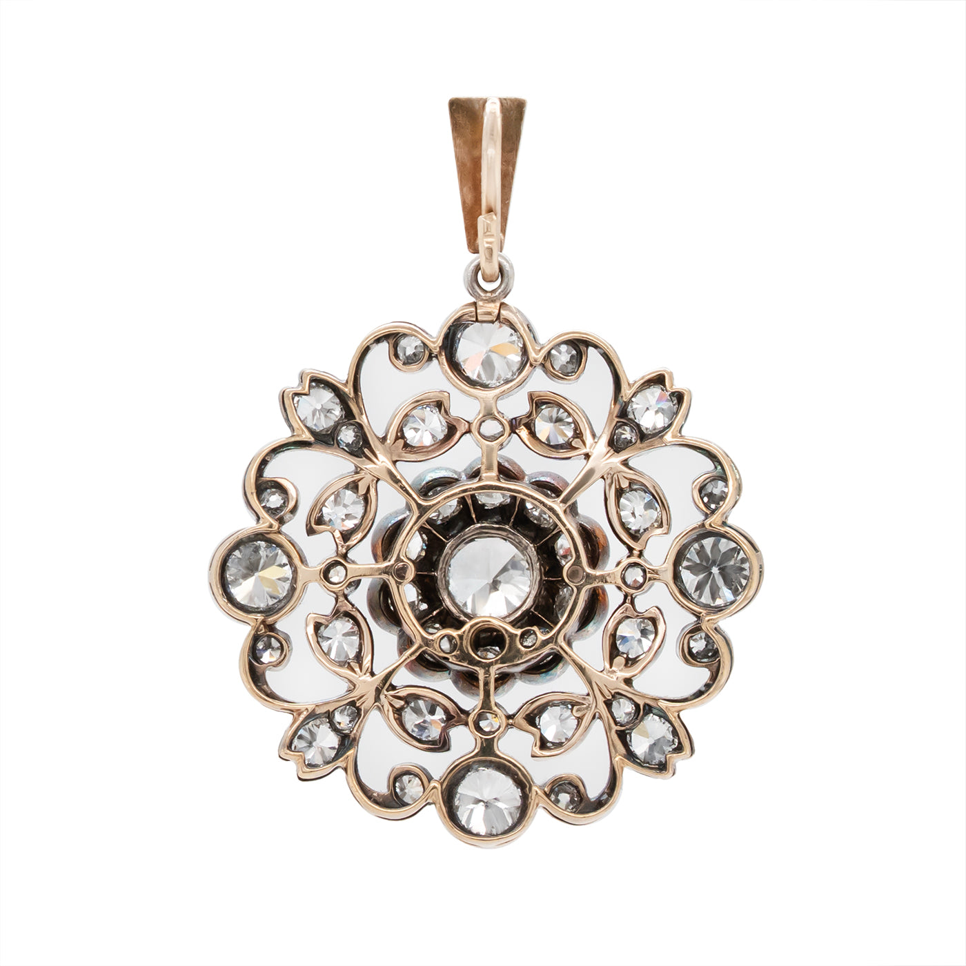 Victorian Old Mine Cut Diamond Pendant-Charlotte Sayers Antique Jewellery