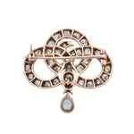 Victorian Old Mine Cut Diamond Snake Brooch with Emerald Eyes-Charlotte Sayers Antique Jewellery