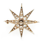 Victorian Old Mine Cut Diamond Star Brooch / Pendant-Charlotte Sayers Antique Jewellery