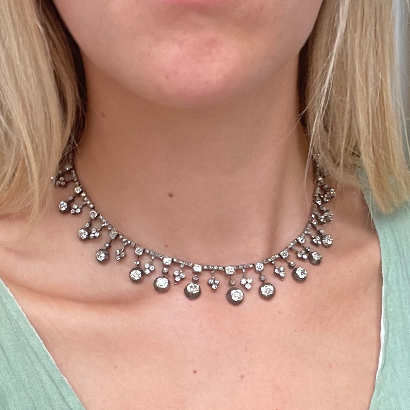 Victorian Old Mine Cut Diamond Tiara & Necklace-Charlotte Sayers Antique Jewellery