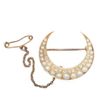 Victorian Old Mine Cut Diamond and Pearl Brooch-Charlotte Sayers Antique Jewellery