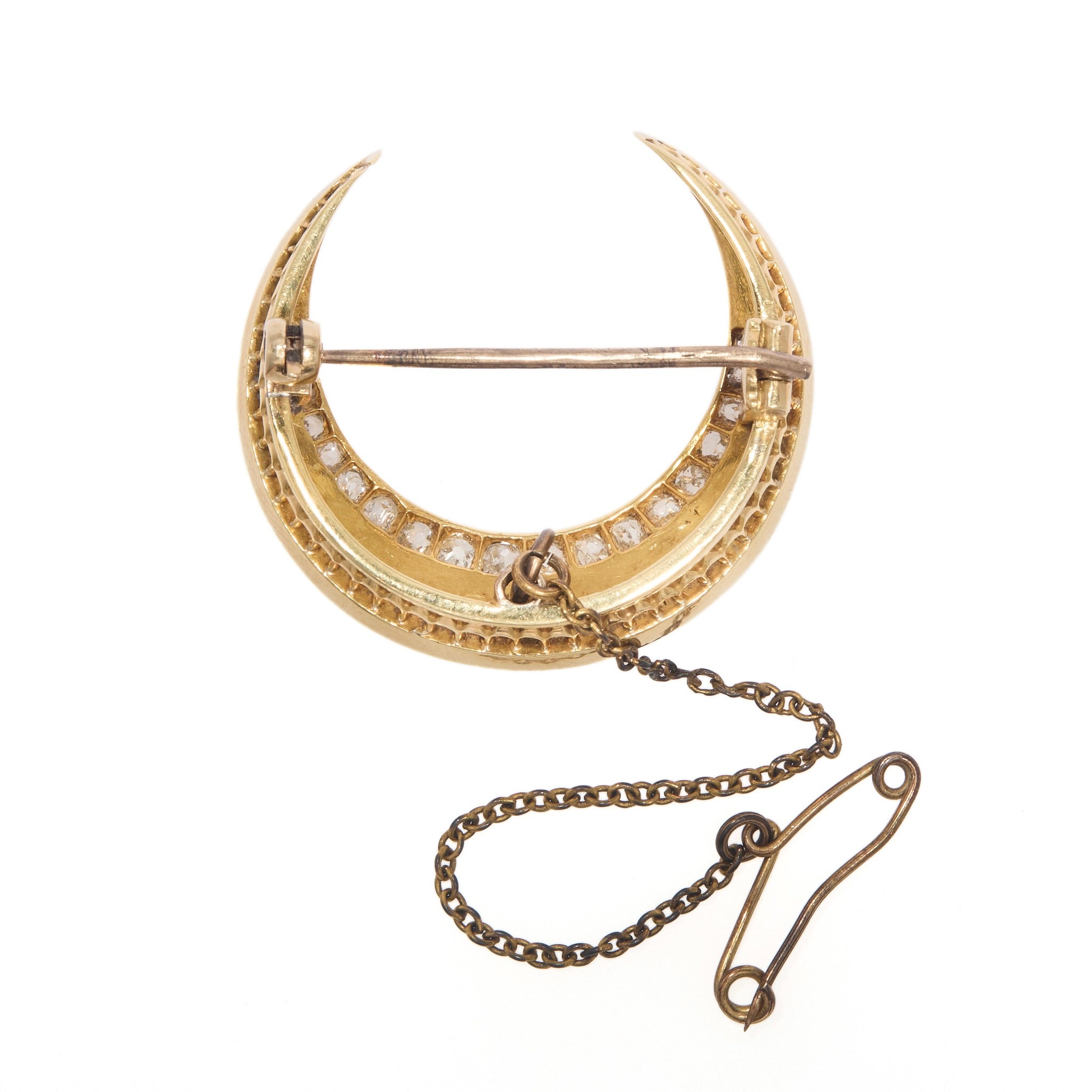 Victorian Old Mine Cut Diamond and Pearl Brooch-Charlotte Sayers Antique Jewellery