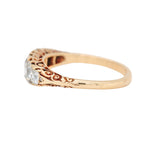 Victorian Old Mine Cut Five Stone Diamond Ring-Charlotte Sayers Antique Jewellery