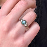 Victorian Onyx and Pearl Flower Ring-Charlotte Sayers Antique Jewellery