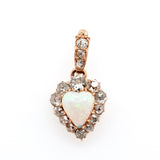 Victorian Opal Diamond Heart Pendant-Charlotte Sayers Antique Jewellery