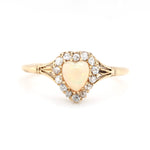 Victorian Opal Heart Ring-Charlotte Sayers Antique Jewellery