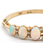 Victorian Opal and Diamond Bangle-Charlotte Sayers Antique Jewellery