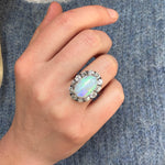 Victorian Opal and Diamond Cluster Ring-Charlotte Sayers Antique Jewellery