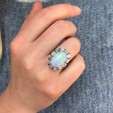 Victorian Opal and Diamond Cluster Ring-Charlotte Sayers Antique Jewellery