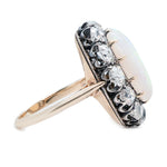 Victorian Opal and Diamond Cluster Ring-Charlotte Sayers Antique Jewellery