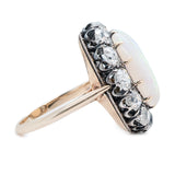 Victorian Opal and Diamond Cluster Ring-Charlotte Sayers Antique Jewellery