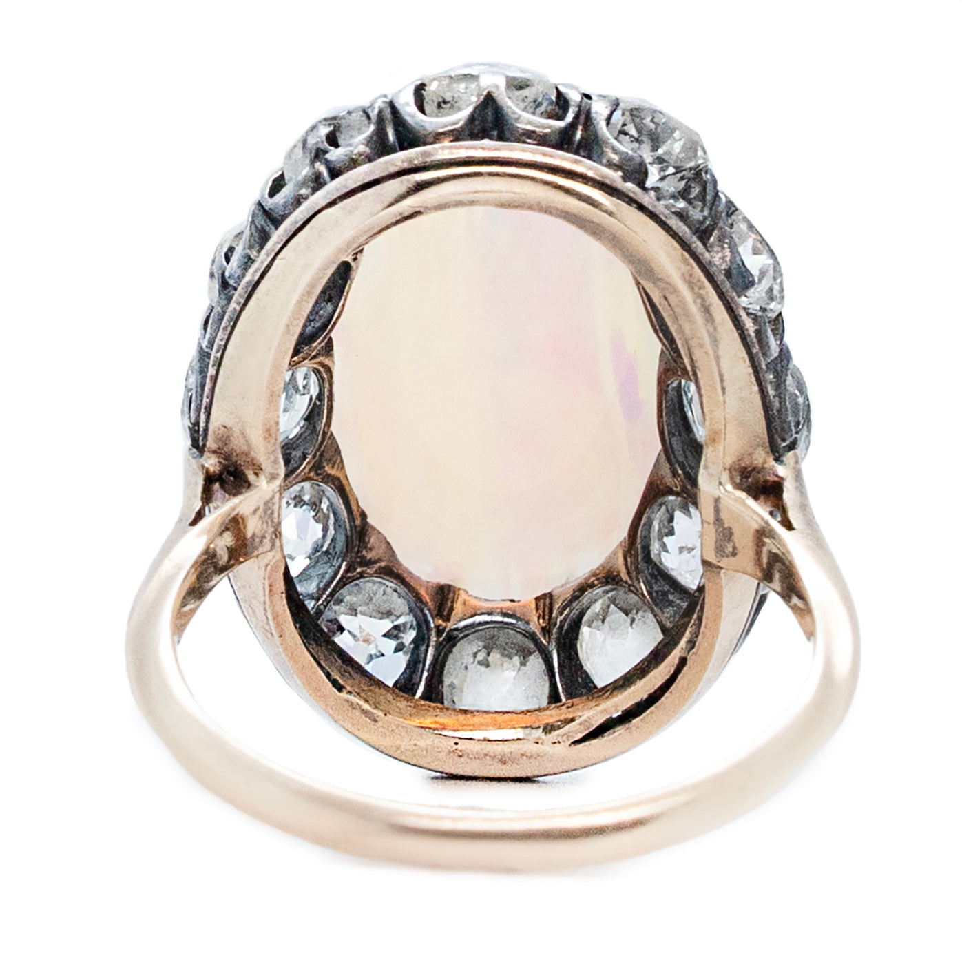 Victorian Opal and Diamond Cluster Ring-Charlotte Sayers Antique Jewellery