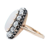 Victorian Opal and Diamond Cluster Ring-Charlotte Sayers Antique Jewellery