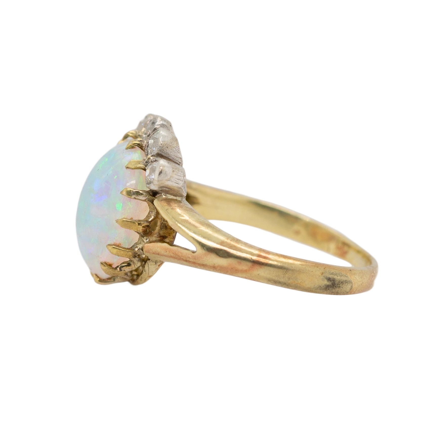 Victorian Opal and Diamond Crown Ring-Charlotte Sayers Antique Jewellery