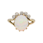 Victorian Opal and Diamond Crown Ring-Charlotte Sayers Antique Jewellery
