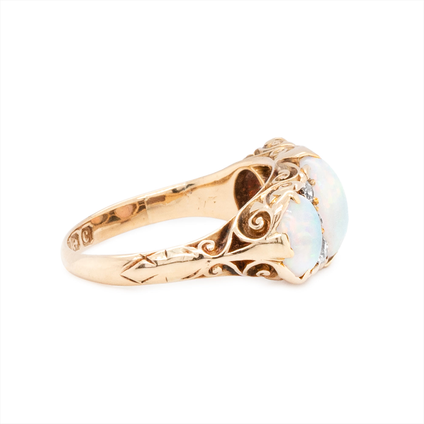 Victorian Opal and Diamond Ring-Charlotte Sayers Antique Jewellery