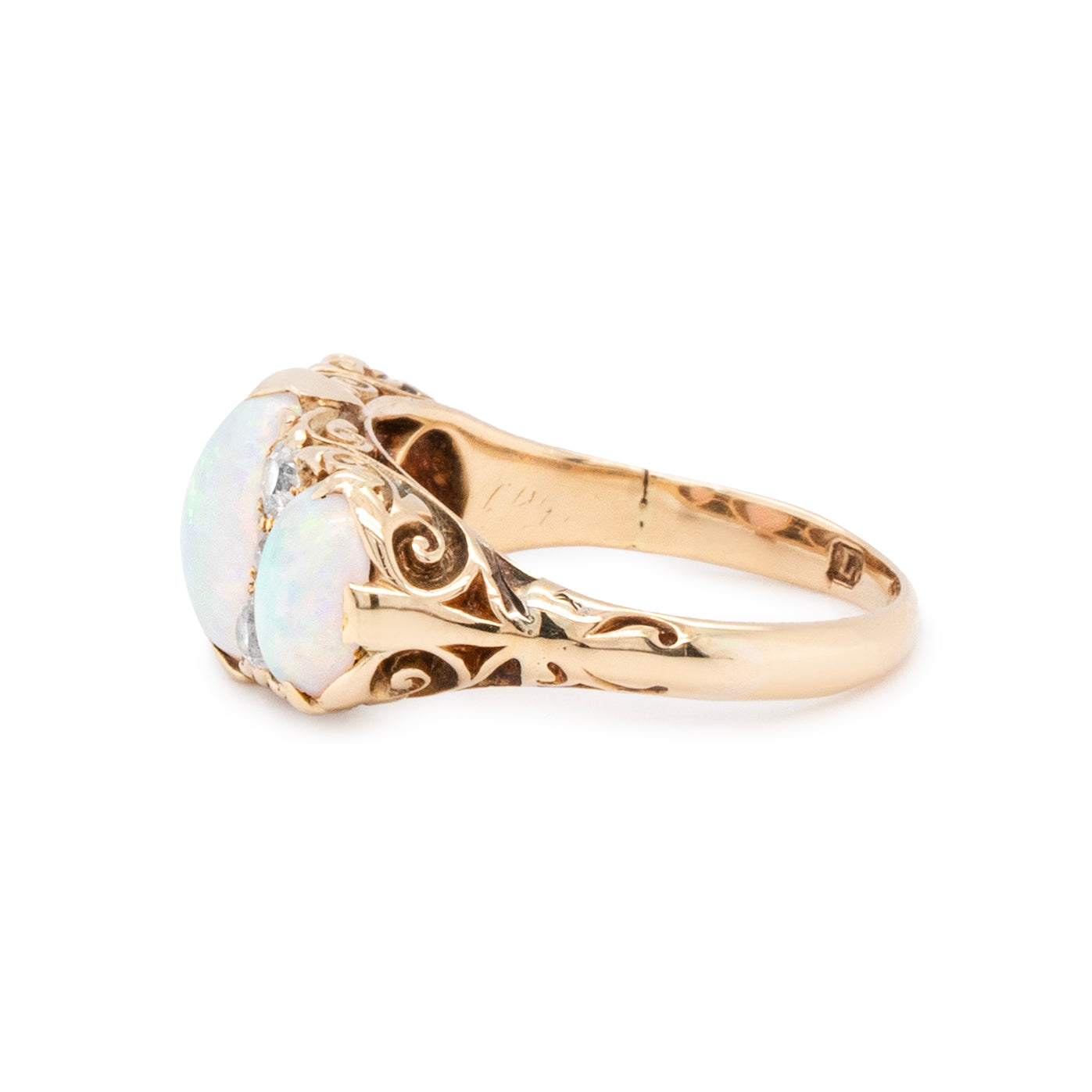 Victorian Opal and Diamond Ring-Charlotte Sayers Antique Jewellery