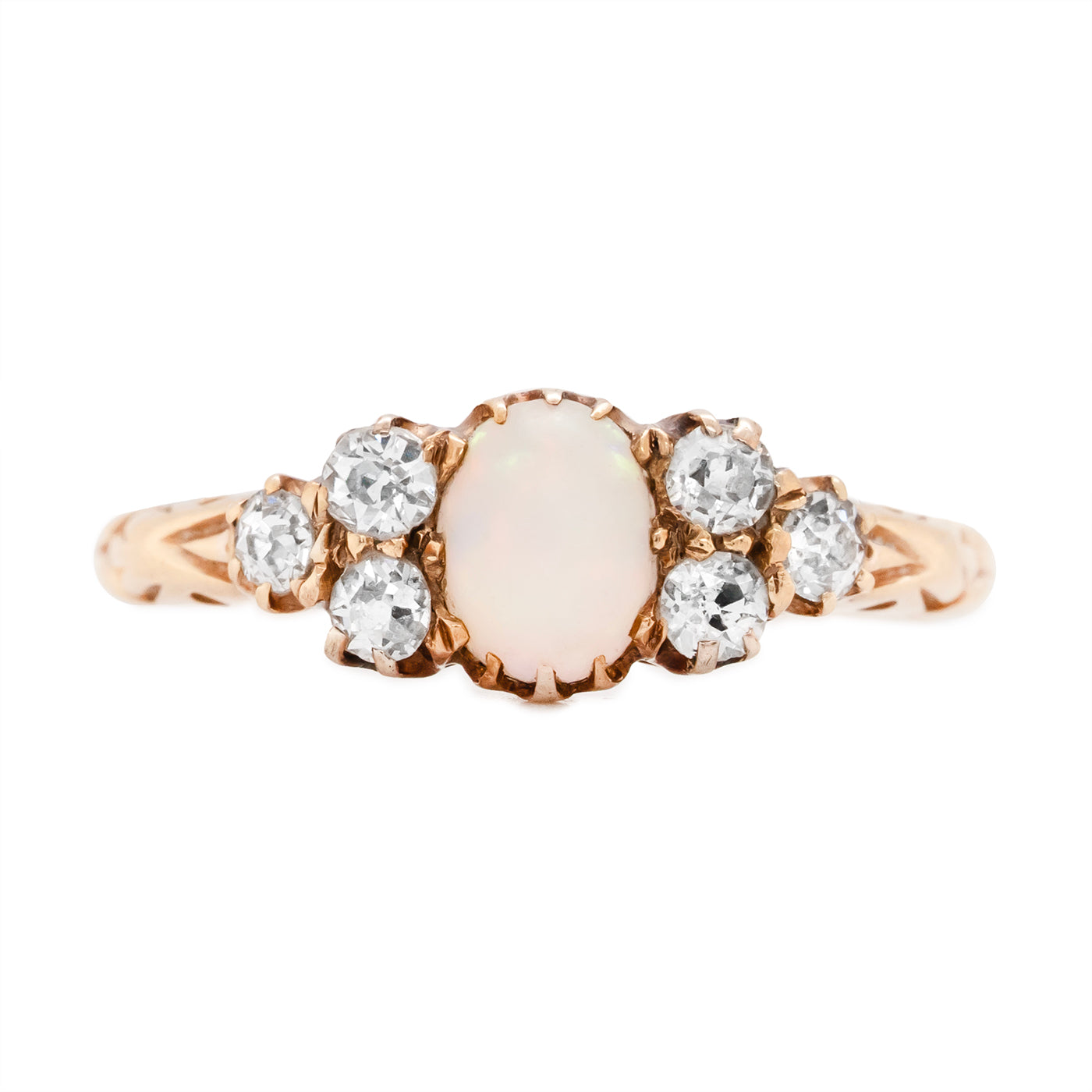 Victorian Opal and Diamond Ring-Charlotte Sayers Antique Jewellery