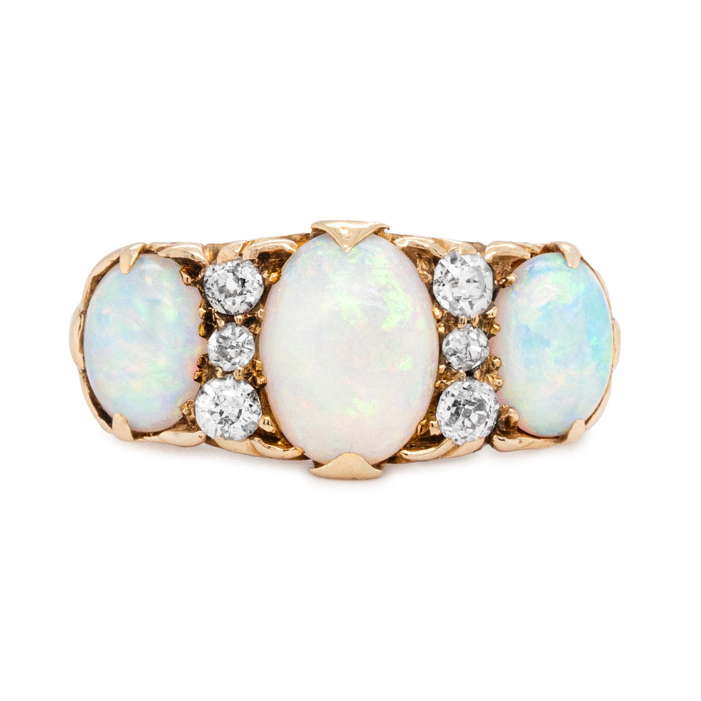 Victorian Opal and Diamond Ring-Charlotte Sayers Antique Jewellery