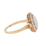 Victorian Opal and Old Cut Diamond Cluster Ring-Charlotte Sayers Antique Jewellery