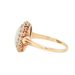 Victorian Opal and Old Cut Diamond Cluster Ring-Charlotte Sayers Antique Jewellery