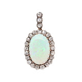 Victorian Opal and Rose Cut Diamond Pendant-Charlotte Sayers Antique Jewellery