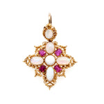 Victorian Opal and Ruby Cross-Charlotte Sayers Antique Jewellery