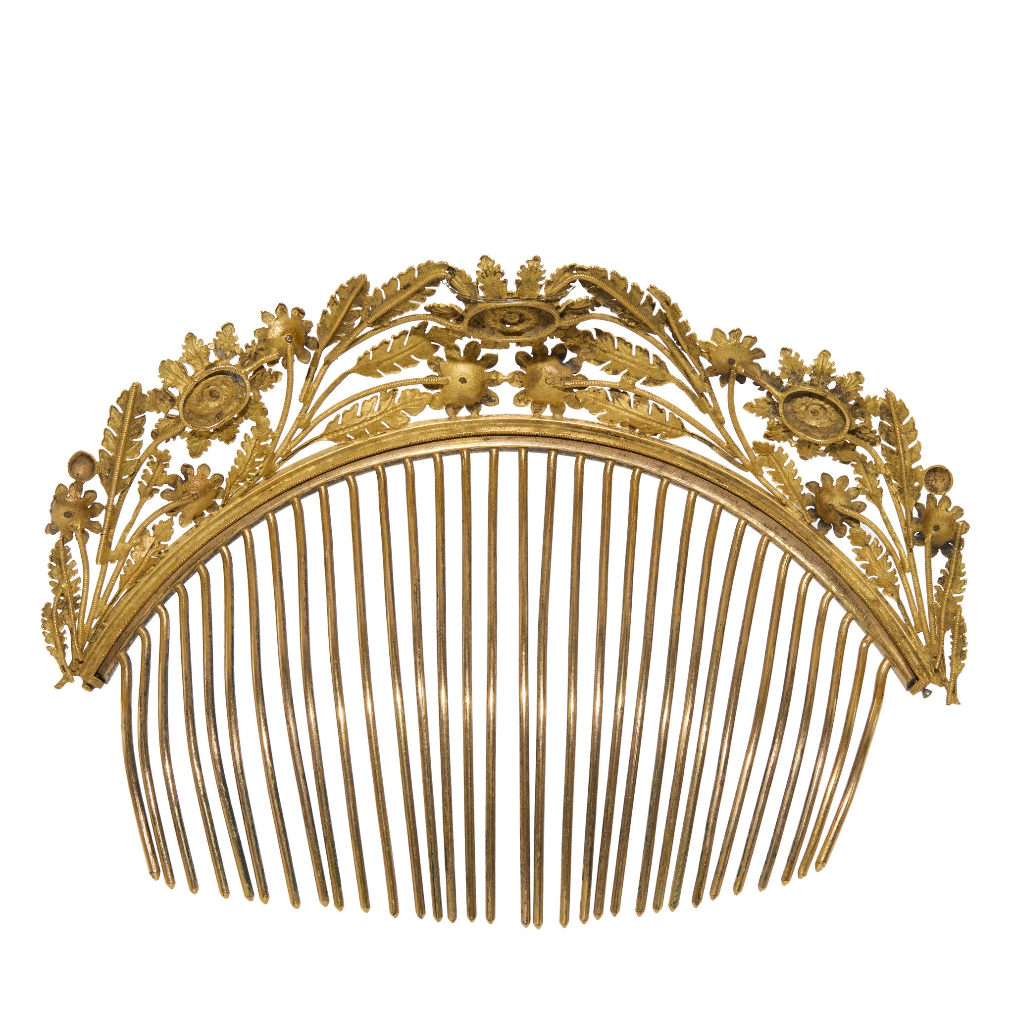 Victorian Ormolu Hair Comb Tiara-Charlotte Sayers Antique Jewellery