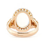 Victorian Oval Moonstone Ring Surrounded by Diamonds-Charlotte Sayers Antique Jewellery