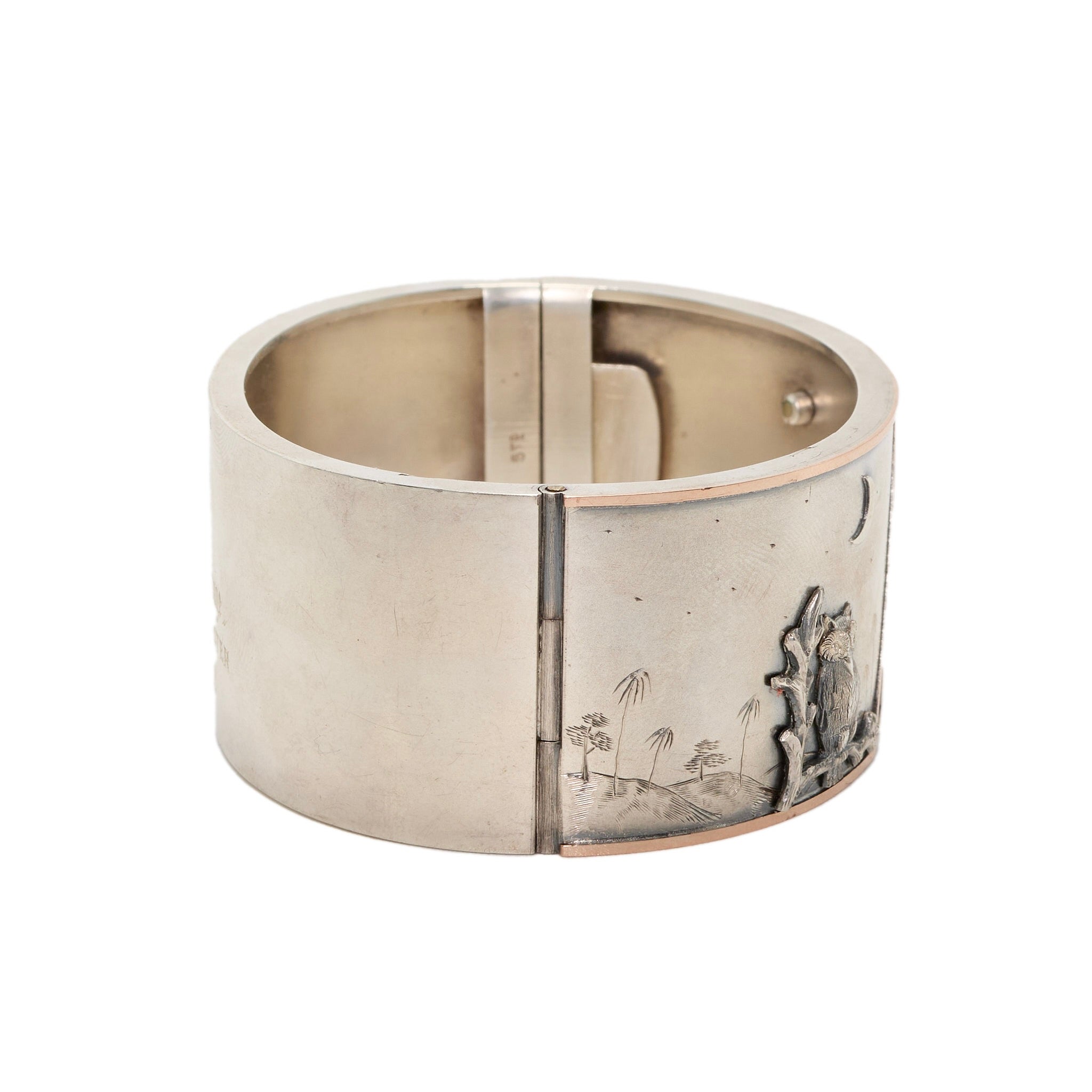 Victorian Owl Bangle-Charlotte Sayers Antique Jewellery
