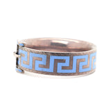 Victorian Pale Blue Enamel and Silver Bangle-Charlotte Sayers Antique Jewellery